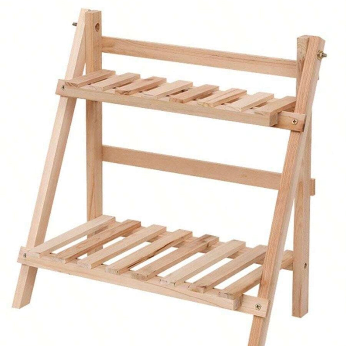 Double Layer Wooden Organizer Shelf