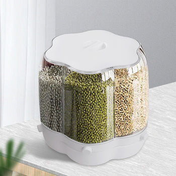 6-Compartment Rice/ Grain Storage Dispenser Container