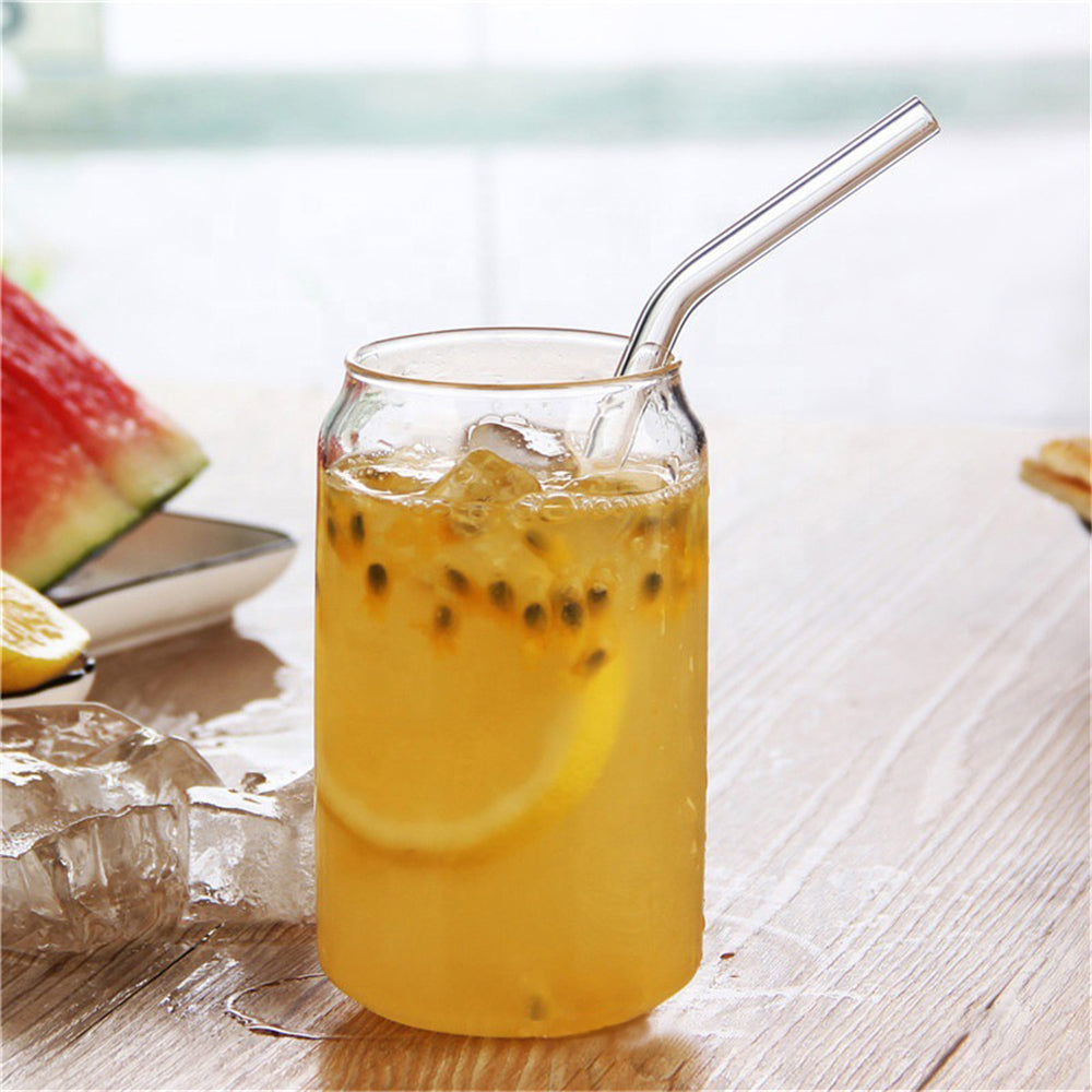 Glass Cup With Bamboo Wood Lid + FREE Glass Straw