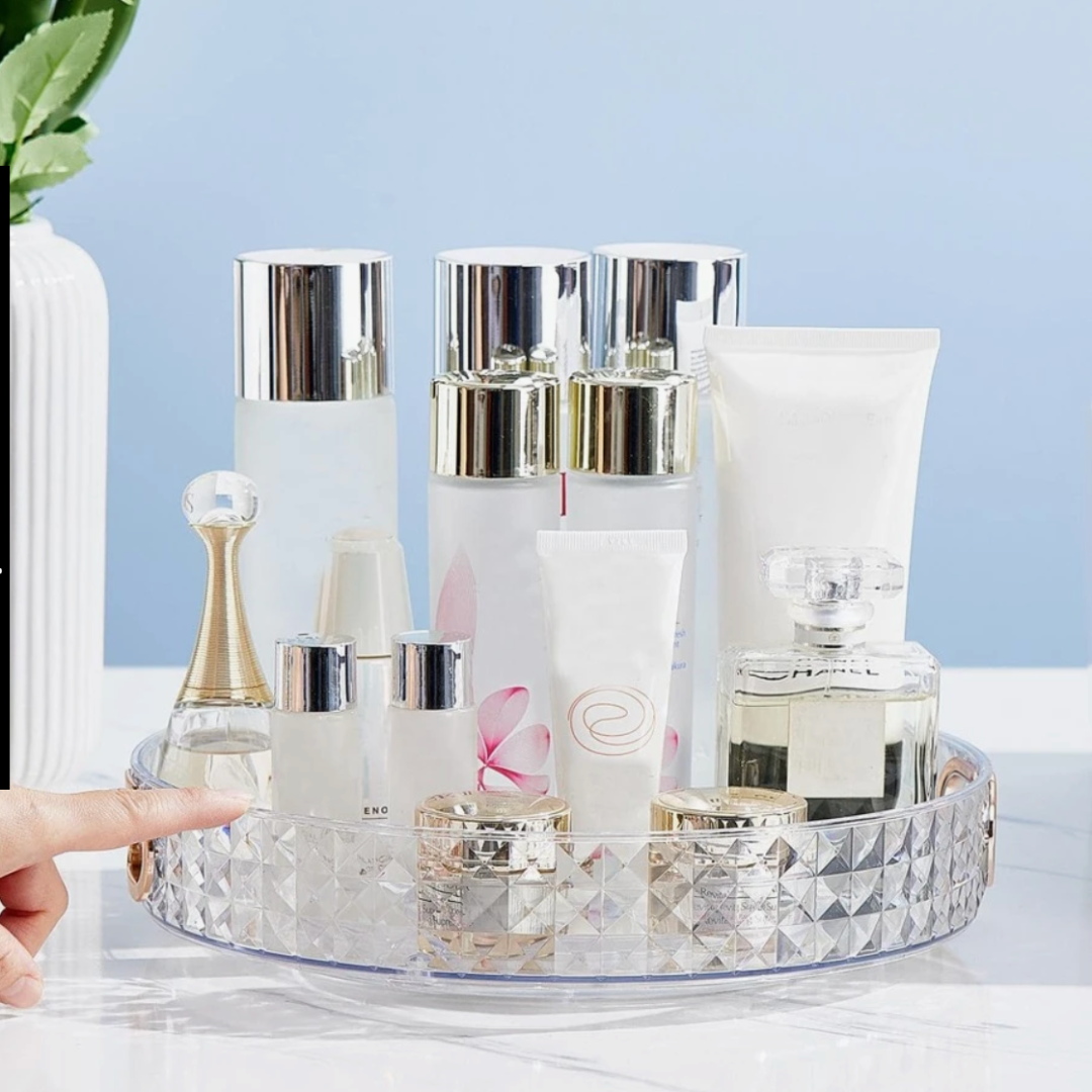 Large transparent Round Tray Storage Organizer
