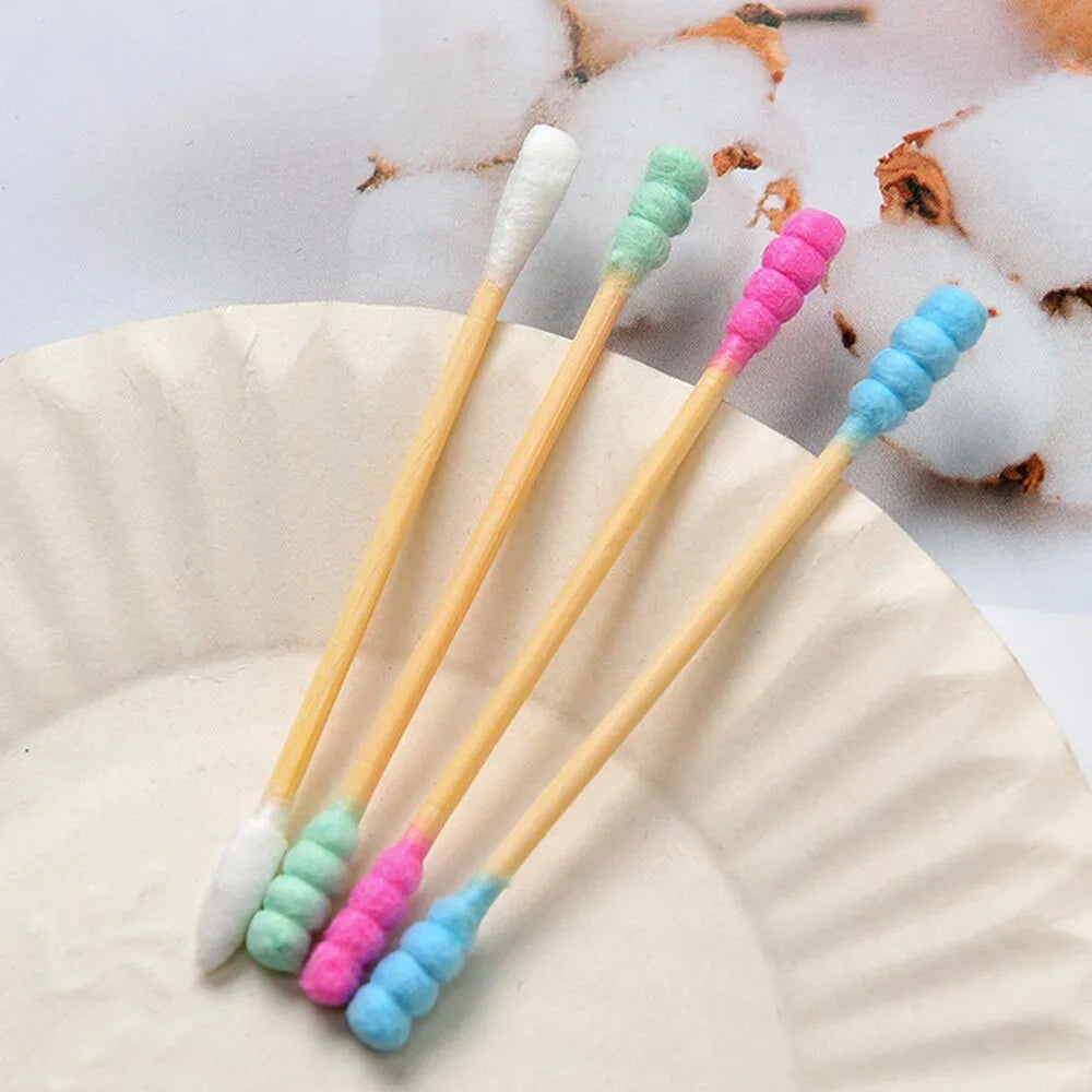 100Pcs Double Head Disposable Makeup Cotton Swab
