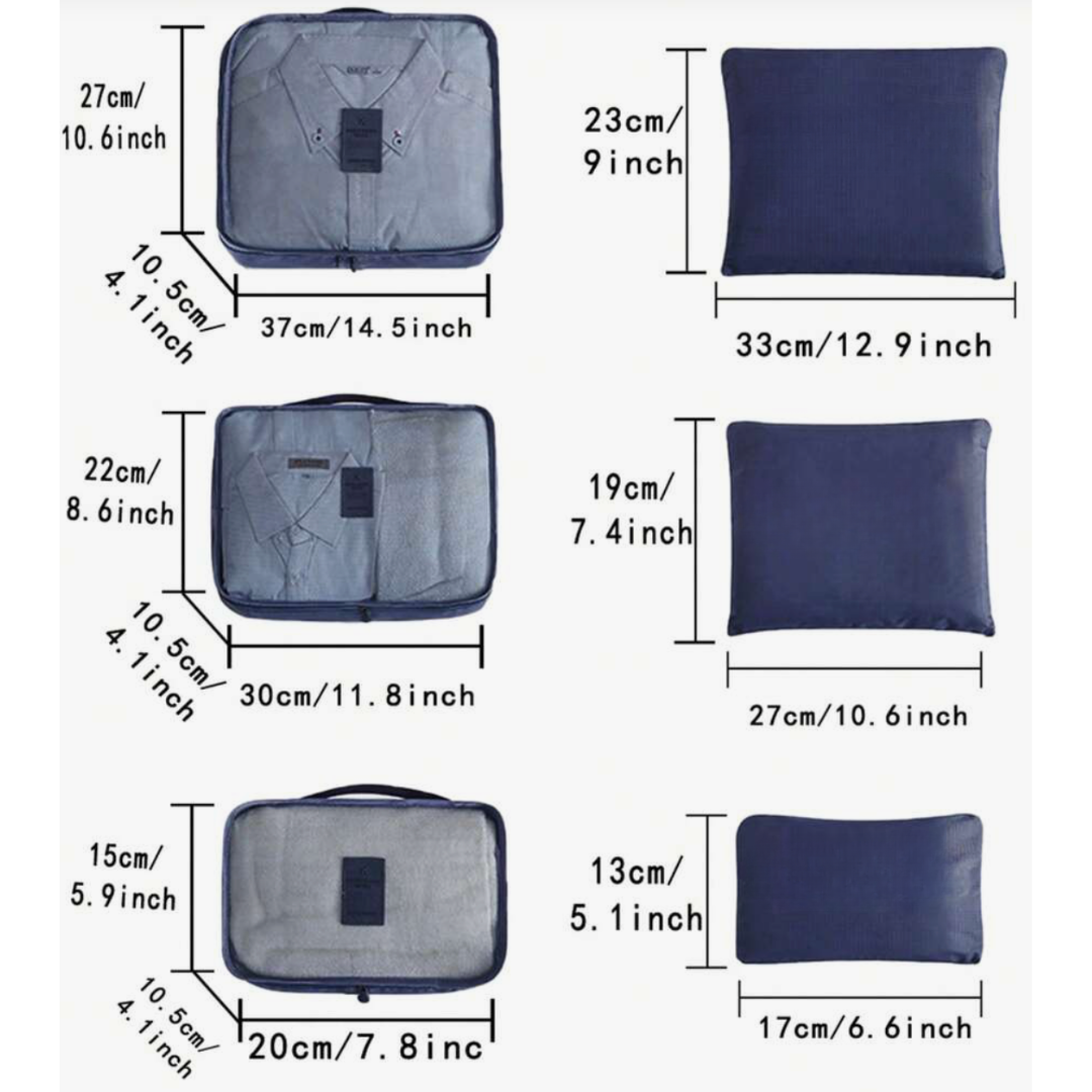 Travel bags organizer 6 pieces