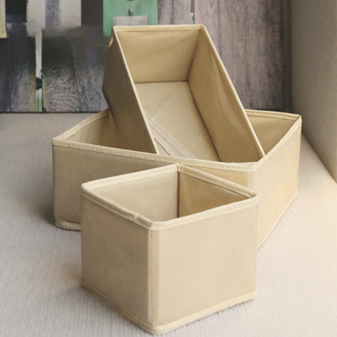 Set of six boxes storage organizers