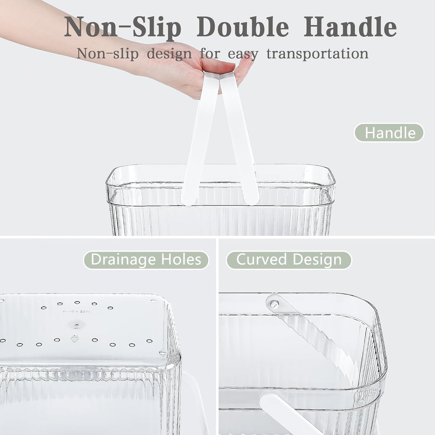 Transparent Basket with White handle