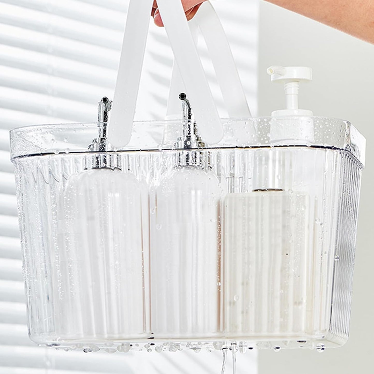 Transparent Basket with White handle
