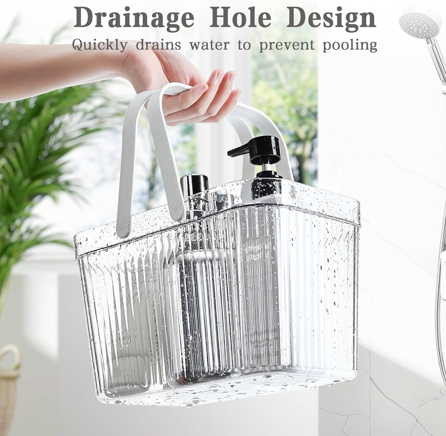 Transparent Basket with White handle