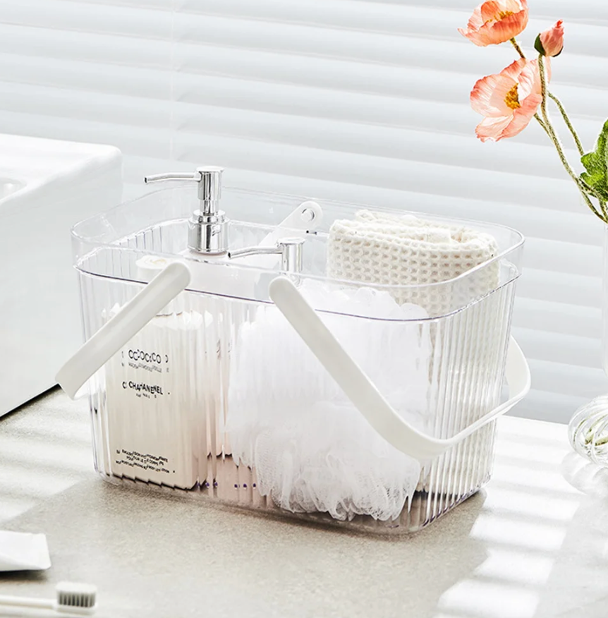 Transparent Basket with White handle