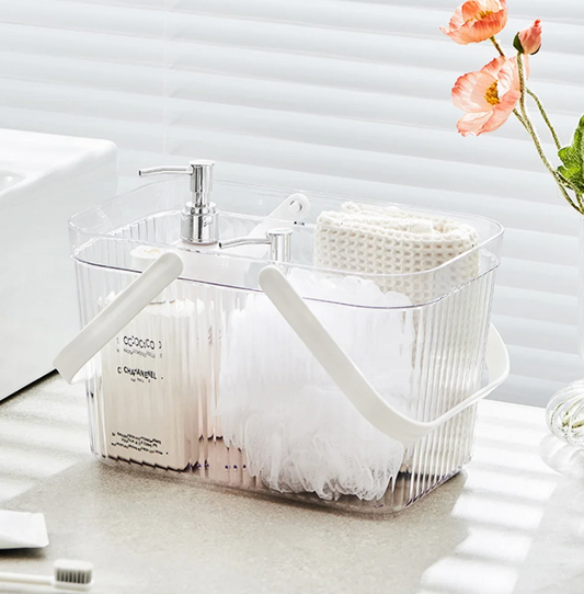 Transparent Basket with White handle