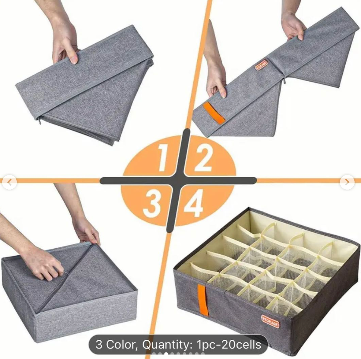 20 grids clothes storage box organizer