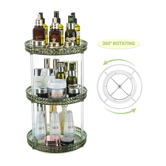 Cosmetics Rotary Storage Shelf Box 3 Layers Organizer