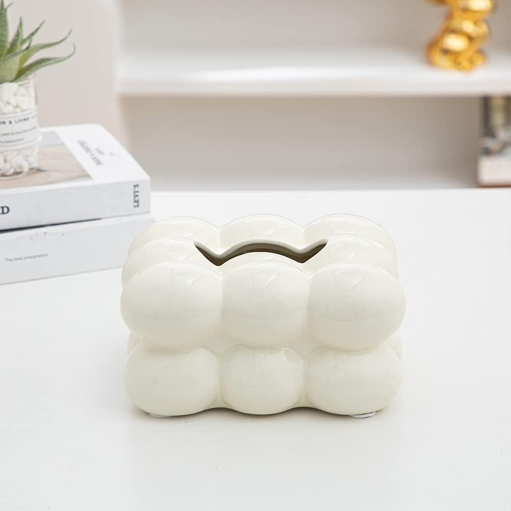 White Ceramic Tissue Box