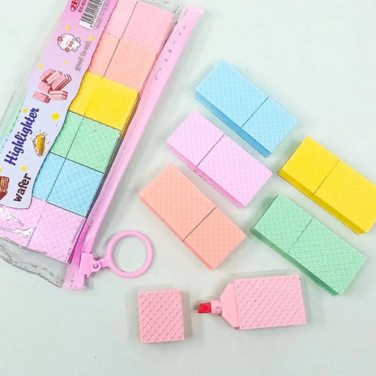 6 mini Wafer Look Highlighter Set