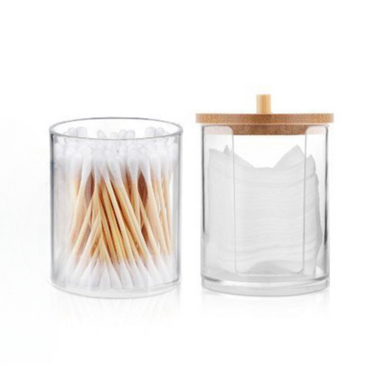SET OF 2 Cotton Pads and Cotton Swabs Holder