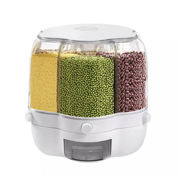 6-Compartment Rice/ Grain Storage Dispenser Container